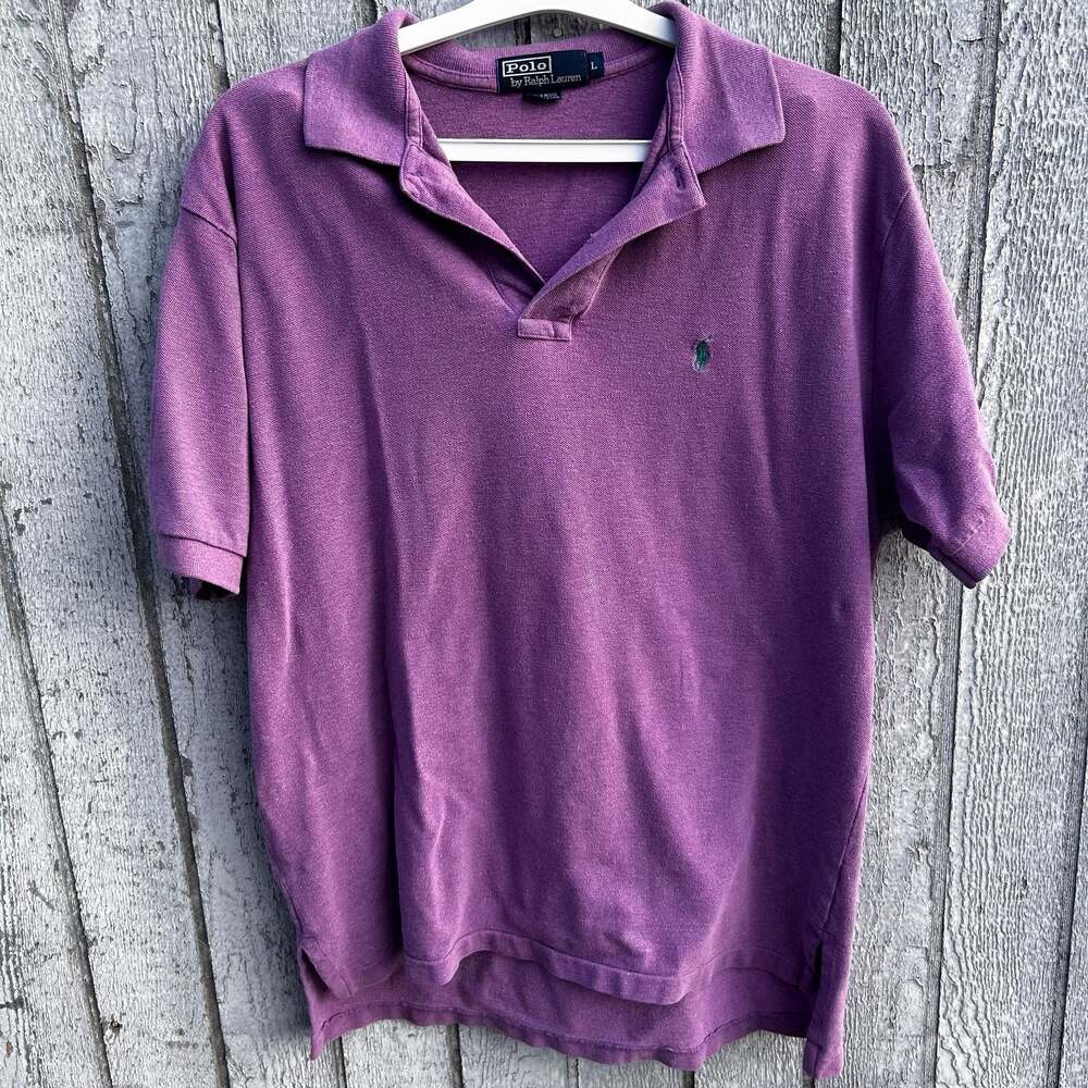 Polo Ralph Lauren Vintage Purple Short Sleeve Polo Shirt Size L